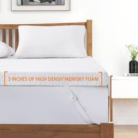 Zwillingsgröße Belüftete Gel-Memory-Foam-Matratzenauflage, Kühlende Blaue Schaumstoff-Bettauflage zur Druckentlastung für Schlafzimmer
