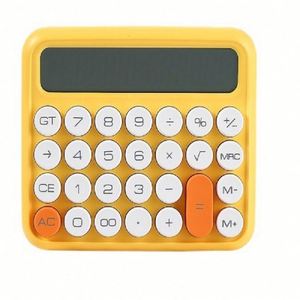 Calculatrice à interrupteur mécanique rose mignonne, 12 chiffres, grand écran LCD, boutons, alimentée par piles AAA, boîte en plastique, utilisation par les étudiants - Product Image 1
