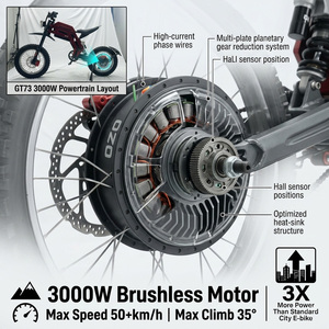 3000W Lithium Battery Sport Dirt Bike with Cool LED Lights | 52V 27Ah Motorcycle 70km/h Speed - Product Image 2