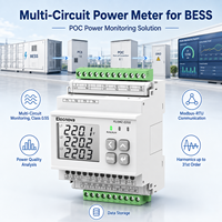 Compteur de qualité d'alimentation BESS POC Box pour connexion au réseau, multi-circuits, classe 0.5S, Modbus RTU, harmonique 31, stockage de données, triphasé, rail DIN