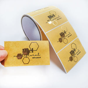 Autocollant adhésif imperméable personnalisé pour bougies et cadres photo, forme personnalisée, papier kraft brun doré, impression CMYK, découpe à la forme - Product Image 2