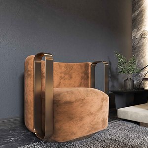 Fauteuil individuel de salon de loisirs, design moderne de haute qualité, en cuir véritable, chaises de luxe FD-AC-12-BRIGTTE - Product Image 3