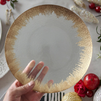 Plaques de verre avec peinture or