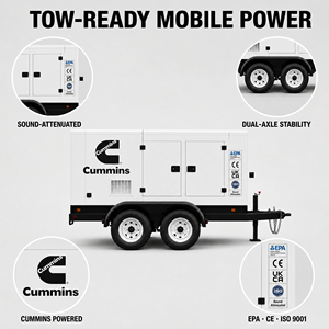 Groupe électrogène diesel Cummins Perkins 60HZ 20kw 30kw 50kw 100kw 200kw 400kw 500kw 800kw 1000kw silencieux - Product Image 1