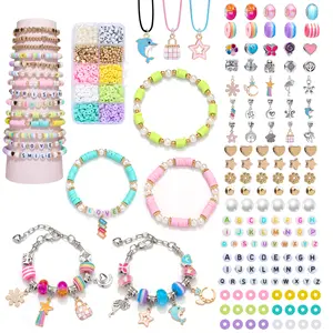 Diy Charm Gelang membuat kit manik-manik tanah liat set untuk membuat gelang pesona desainer untuk diy gelang anak-anak kreatif mainan