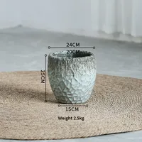 Grand pot de fleurs en ciment à motif écaille de tortue, style vintage moderne rétro, pour Dracaena marginata et Monstera, de Simple Green International