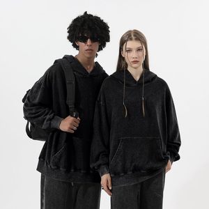 Sudadera con Capucha Extra Grande para Hombre FOXA, Estilo Vintage, Lavado Ácido, Algodón, Unisex, Desgastada - Product Image 3