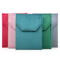 Sac/Boîte de rangement rectangulaire en velours uni gaufré pour colliers de perles et pendentifs en jade, multicolore, portable, avec bouton-pression, vente en gros