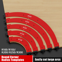 Imbot DIY Precision R100-R300 Gabarit d'angle en alliage d'aluminium rouge pour le travail du bois, pour coupes intérieures/extérieures et grands arcs arrondis