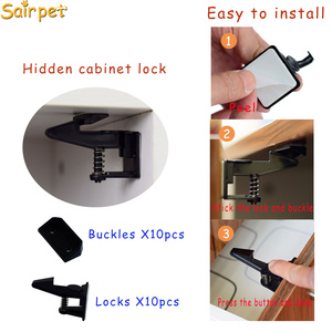 Chiusura di Sicurezza <span class=keywords><strong>Invisibile</strong></span> per Armadietti, Installazione Facile Senza Foratura, Blocco a Pressione per la Protezione dei Bambini - Product Image 4