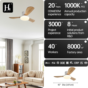 Ventilateur de plafond moderne de 42 pouces avec lampe à diodes électroluminescentes et télécommande, pour salon, avec nouveau moteur AC/DC en ABS et finition bois. - Product Image 4