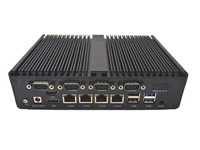 Mini PC Industrial Personalizado OEM, PC IPC con 4 Puertos LAN, Intel Core de 4ª y 5ª Generación, PC Sin Ventilador para Router