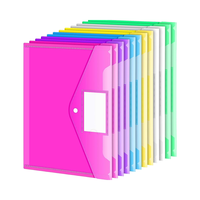 Personalizado multicolor PVC translúcido A4/A5 sobre de plástico transparente documento archivo carpeta bolsa con etiqueta bolsillo para archivar al por mayor