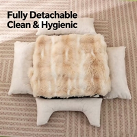 Lit d'hiver écologique pour chien et chat en nylon et polycoton, amovible, lavable, design portable, forme carrée classique