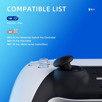 Manettes de jeu amovibles et interchangeables en plastique noir pour manette