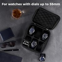 Boîte à montres EVA, étui de voyage haut de gamme pour montres avec coque rigide robuste, boîte organisatrice pour 6 montres pour homme