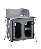 Mesa de Cocina Plegable de Aluminio para Exteriores, Portátil, para Asar, Hacer Picnic, Acampar, con Organizador de Almacenamiento