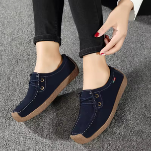 Mocassins à lacets en cuir suédé <span class=keywords><strong>Taille</strong></span> 35-<span class=keywords><strong>42</strong></span> <span class=keywords><strong>Mocassin</strong></span> plat à enfiler <span class=keywords><strong>Mocassin</strong></span> simple pour femmes - Product Image 4