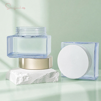 Vente en gros de pots cosmétiques en PET carrés personnalisables de 200 g, emballages en plastique vides pour crème pour le visage, gommage corporel