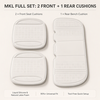 Coussin de siège de voiture universel anti-taches en cuir, lot de 3 pièces, mousse de latex naturel, silicone liquide, antidérapant, vente en gros