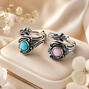 Anello vintage con fiore di rosa, anello alla moda da donna, accessorio dal design creativo, stile coppia - Product Image 5