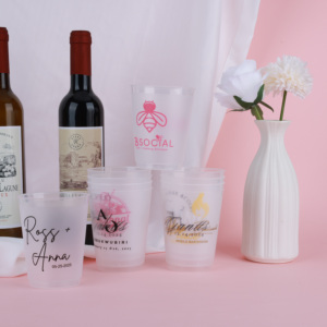 Vasos de Fiesta Personalizados con Logotipo, Vasos de Plástico Esmerilado Resistentes y Reutilizables para Decoración de Bodas y Artículos de Fiesta - Product Image 5