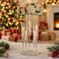 Nouveau Porte-bougie en acrylique transparent de style minimaliste moderne, centre de table de mariage, décoration de mariage en cristal