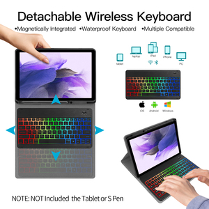 คีย์บอร์ดแท็บเล็ตกันแรงกระแทกราคาถูกพร้อมเคสแบ็คไลท์สำหรับ <span class=keywords><strong>Samsung</strong></span> Galaxy Tab S7 FE SM-<span class=keywords><strong>T733</strong></span> <span class=keywords><strong>T733</strong></span> T738 12.4" - Product Image 4