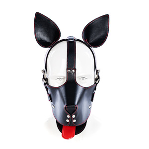 Máscara de Cuero Sintético SM para Perro, Máscara de Cabeza de Animal Punk para Fiesta, Cosplay, Disfraz de Halloween, Accesorio - Product Image 6