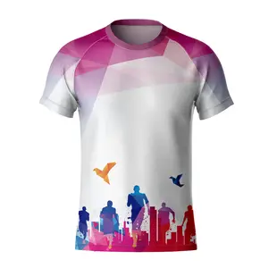 T-shirt de course à sec personnalisé, vêtement de groupe sportif personnalisé, 100% polyester, impression par sublimation, tenue d'équipe