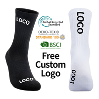 Chaussettes Blank White Crew-Motif de logo personnalisé pour hommes et femmes