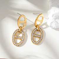 Boucles d'oreilles clous en zirconium japonais plaqué or 18 carats, version de luxe - Bijoux élégants et polyvalents, cadeau idéal pour femme