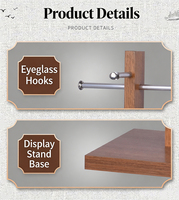 Présentoir de comptoir double rangée pour lunettes, support de rangement de bureau en bois texturé pour magasins d'optique, présentoir de lunettes de soleil, Chine
