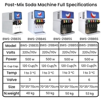 Machine à boissons gazeuses intégrée à eau froide, distributeur de soda à 3 têtes, système Postmix pour restaurants modernes