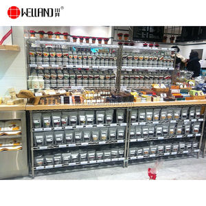 מדפי רשת קמעונאית סופרמרקט מודרני, 4 שכבות תיל כרום מדפי קמעונאות - Product Image 1