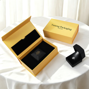 Logo Customizable Manufacturer PU Leather <b>LED</b> Ring Jewelry Box Eco-friendly Cardboard Paper Magnetic Box for Luxury Branding - Product Image 4
