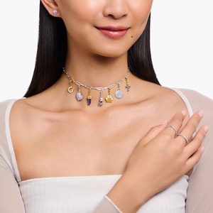 Collier Pendentif Femme en Gros Plaqué Or 18K, Chaîne Ouverte DIY, Série Explore l'Univers, Breloques et Pendentifs Fins - Product Image 3