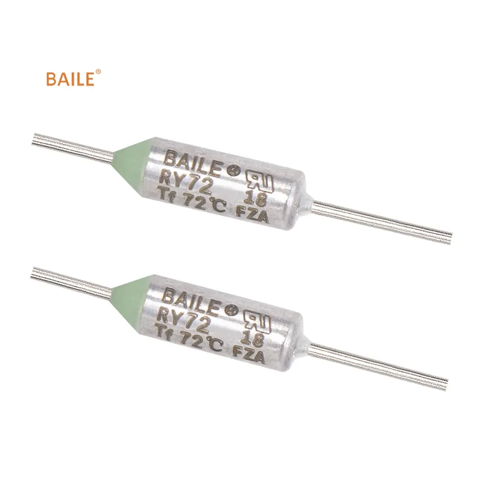 Baile non-resettable silver metal body TUV CB ROHS 10A 250V thermal fuse 72c for home appliances