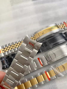 Accessori per orologi, cinturino in acciaio, fibbia, 316L nero verde acqua fantasma 20mm tinta unita acciaio pieghevole catena orologio - Product Image 4