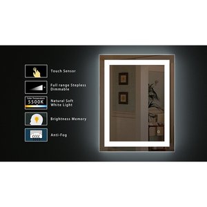 Inteligente de montaje en pared de luz Led de aluminio marco de aluminio <span class=keywords><strong>espejo</strong></span> de maquillaje Led iluminado <span class=keywords><strong>espejo</strong></span> iluminado para <span class=keywords><strong>baño</strong></span> ronda espejos - Product Image 2