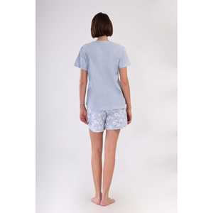 Conjunto de Pijama para Mujer, Talla XXL, Cuello Redondo, Manga Corta, Chaqueta Ovalada, Cómodo - Product Image 1