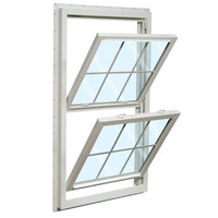 Fenêtre coulissante verticale en PVC, Double panneau coulissant, insonorisée, fenêtre avec inclinaison