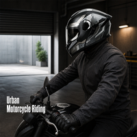 Casque de moto électrique modulaire intégral relevable unisexe toutes saisons avec casque audio inclus pour scooter électrique