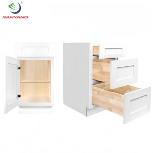 Armoires de cuisine et accessoires les plus récents ensembles complets RTA américain en bois massif blanc Shaker armoires de cuisine ensemble de conceptions modernes - Product Image 1