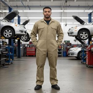Nouvelle Tendance : Combinaison de Travail Unisexe Confortable pour Hommes, Manches Longues, Kaki, Taille XL, en Coton, avec Détection d'Aiguilles - Product Image 4