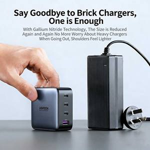 Cargador de pared USB-C UGREEN de 100 W con 4 puertos para teléfono, portátil y tableta - Adaptador de carga rápida PD 3.0 con cable trenzado de 1,5 m - Product Image 4