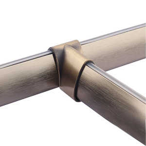 Zinc Alloy Wardrobe Corner <b>Bracket</b> Wall Mount Clothes Rod Holder 16 18 Inch Square Round Oval Rail Compatible Plated Finish - Product Image 5