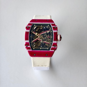 Montre mécanique automatique haut de gamme de la série RM, mouvement squeletté, montre pour homme en fibre de carbone avec bracelet en nylon. - Product Image 6