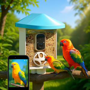 DB Wholesale Mangeoire à oiseaux intelligente avec caméra 2K HD, alimentation solaire, étanche, fixation murale, modèle D0100HRIJY2 - Product Image 2