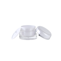 Pot en plastique rond à paroi épaisse en acrylique blanc pour soins de la peau, hydratation quotidienne avec tonique et sérum, 5g 10g 15g 20g 30g 50g